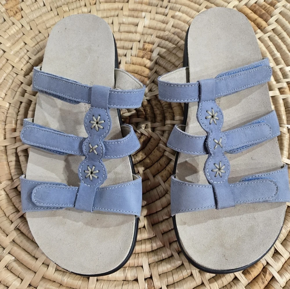 SAS Tripad Dusty Blue Slip On Strappy Sandals 7.5